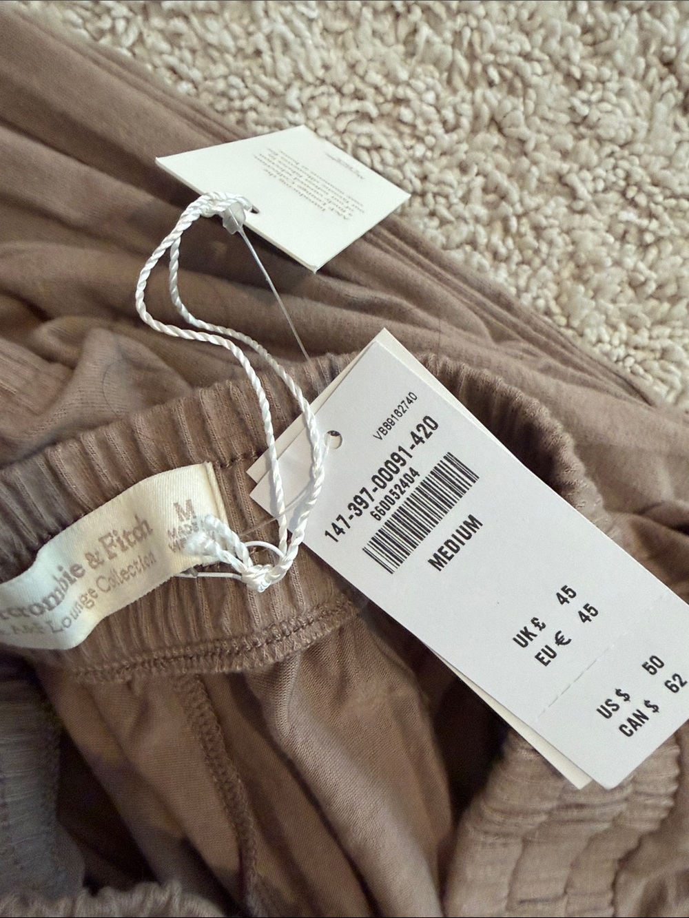 Abercrombie & Fitch Taupe Wide Leg Knit Pants - Picture 4 of 6